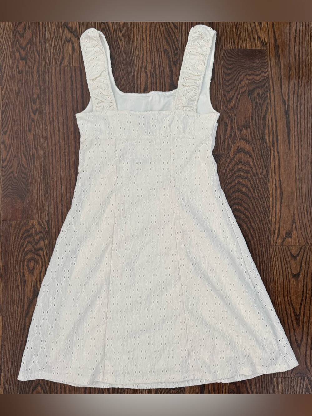 NWT H&M Corset Style Summer Vacation Beach Mini Dress Cream White Women XS - Picture 11 of 16